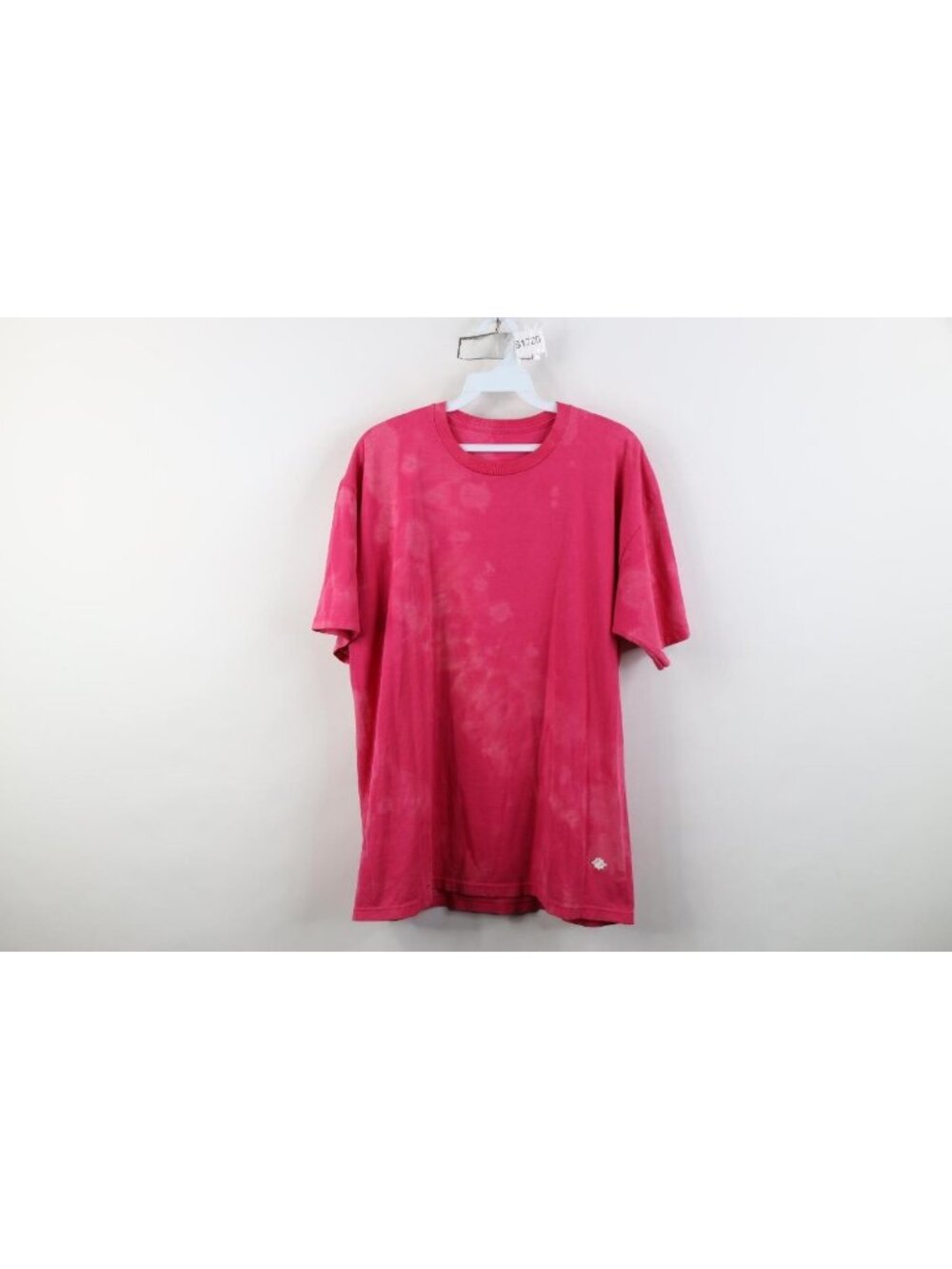 Vtg 90s Y2K Streetwear Womens Large Blank Acid Wash Short Sleeve T-Shirt Pink
